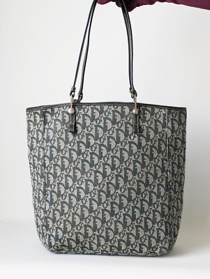 Christian Dior Trotter Canvas Tote Bag with Name Tag | eBay
