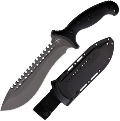 Begg Knives Bolo Fixed Knife 8'' AUS-10A Steel Full Tang Blade Black Nylon Handle