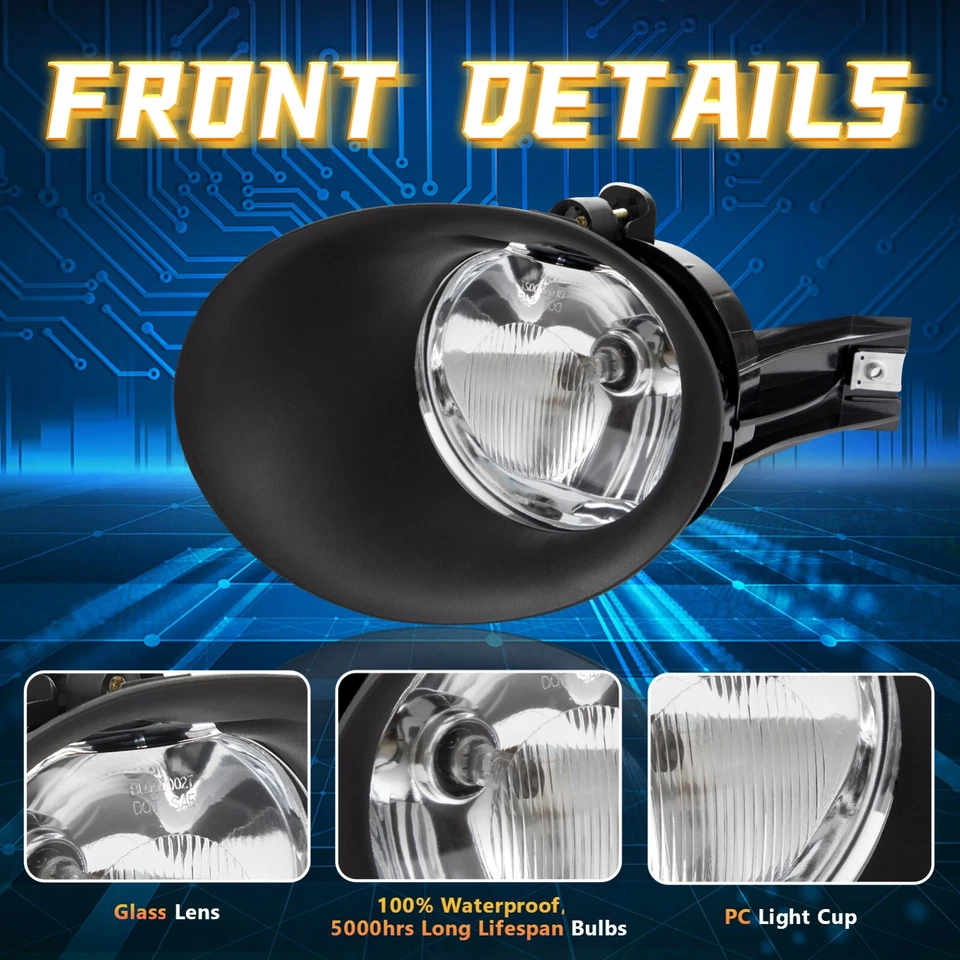 For 2002-2008 Dodge Ram 1500 2500 3500 Bumper Driving Fog Lights Lamps - Image 4 of 4