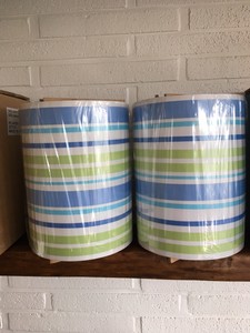 New Lot 2 Pottery Barn Teen Table Lamp Shade Blue Ribbon Boy Room