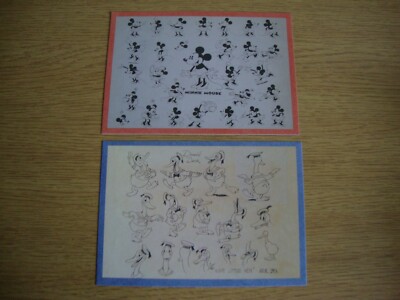 2 Mickey Mouse Postkarten aus Disney Mickey Mouse Museum - nagelneu unbenutzt Lot17