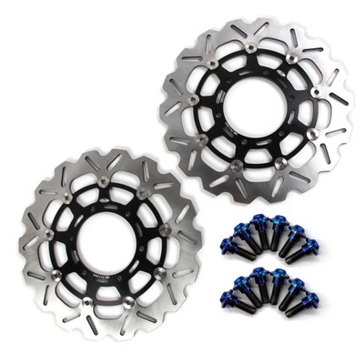 Front Brake Rotors + Mounting Bolts For Suzuki GSXR750 2008-2018 GSXR1000 09-16