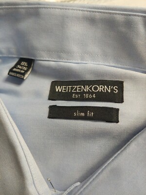 シャツ Weitzenkorn's Clothiers light blue long sleeve shirt slim fit