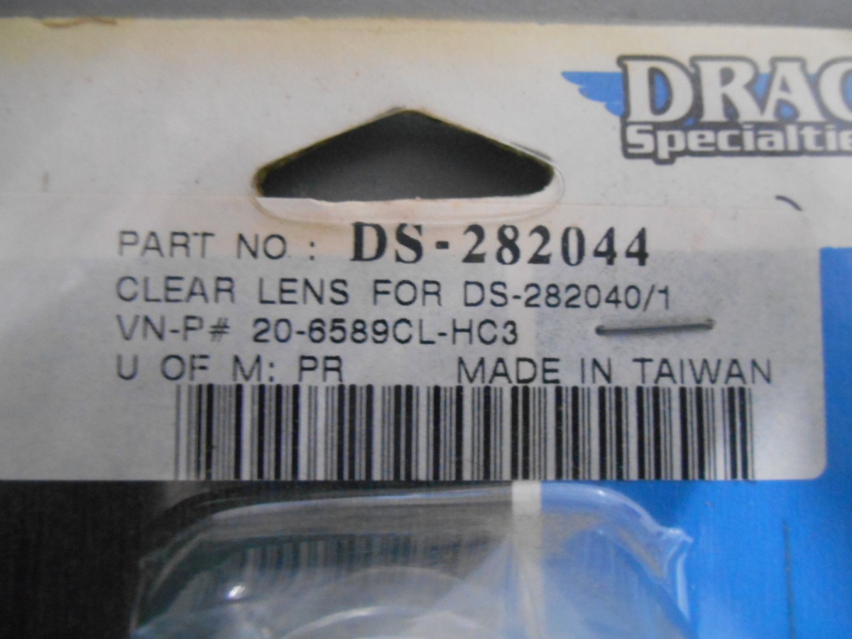 プロフ確認ください NOS Drag Specialties Clear Lens for Chrome Marker Lights DS-282040