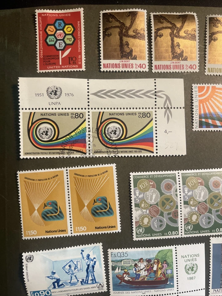 United Nations Geneva Office 1972-1995 MLH 12 Stamps,8 Blocks, VF/XF - Image 2 of 4