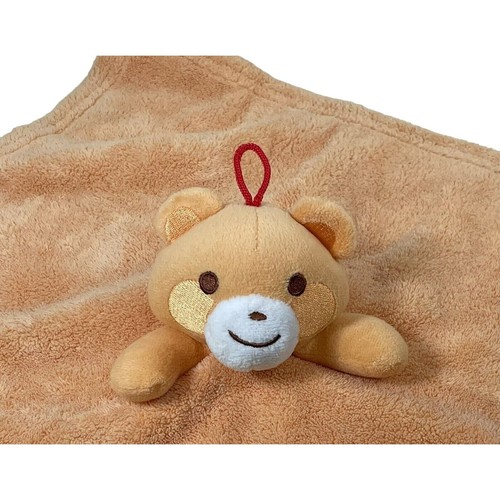 Crayon Bear Lovey Baby Security Blanket Orange Teddy Boys Girls Fleece Blankie - Picture 2 of 5