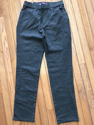 New Gloria Vanderbilt Amanda Slim Ponte Knit Pant Heather Grey Size 10 (T18-15)
