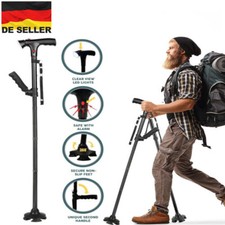 Gehstock Faltbar Spazierstock mit Licht Klappbar Wanderstock Gehhilfe Krückstock