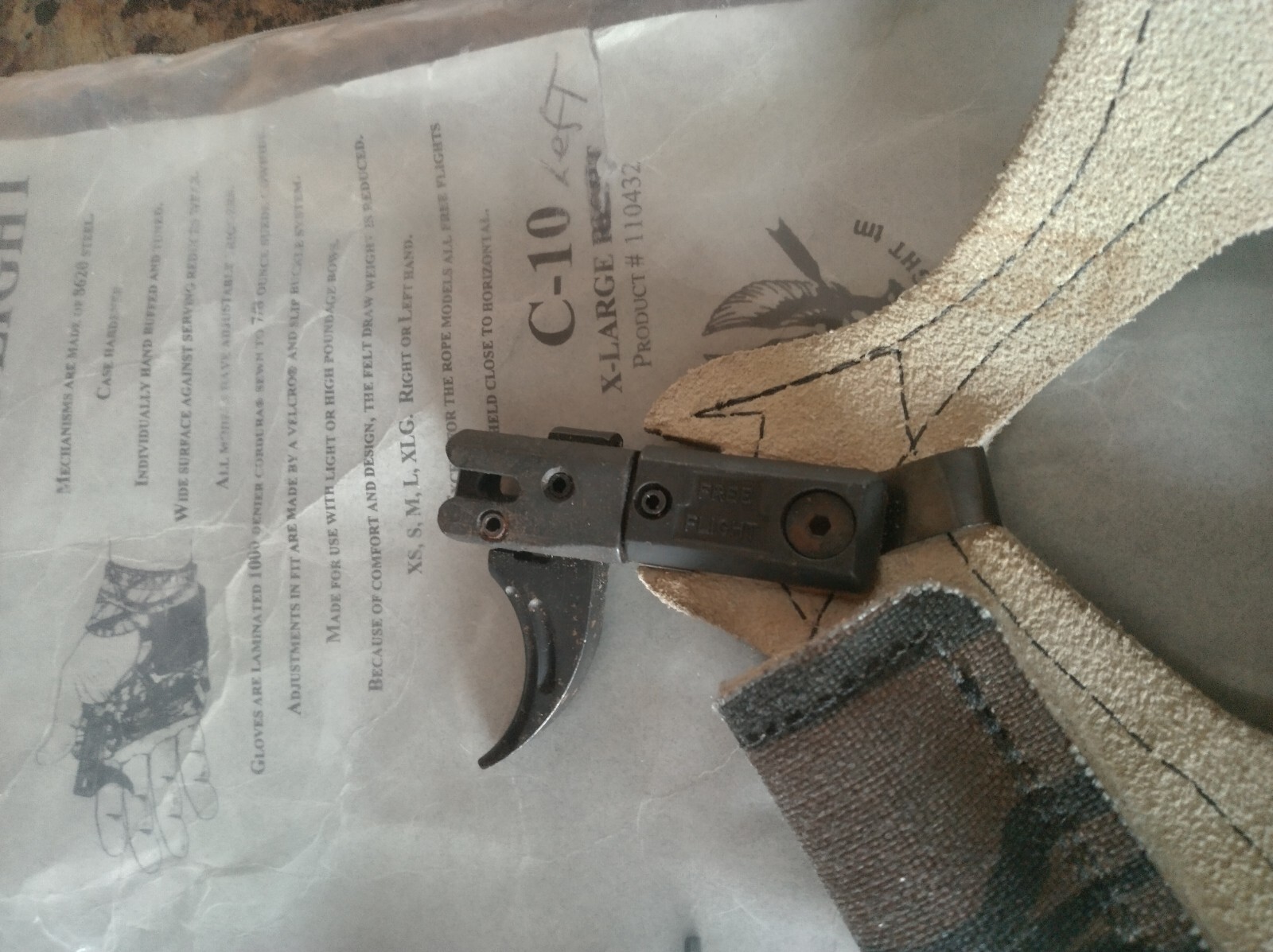 Winn Archery Free Flight C10 Pull Trigger Archery Release XL Left