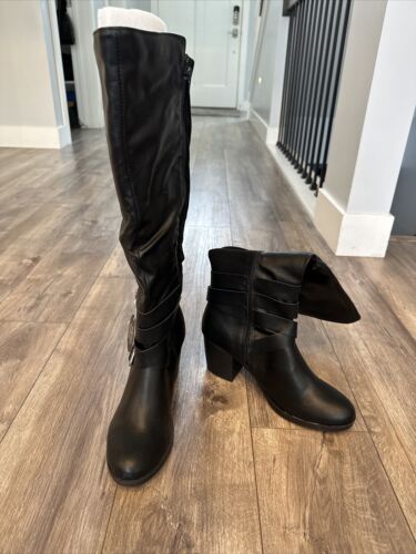 Chaussures femme Style & Co. bout fermé genou haute couture, noir, taille 11M - Photo 1/6