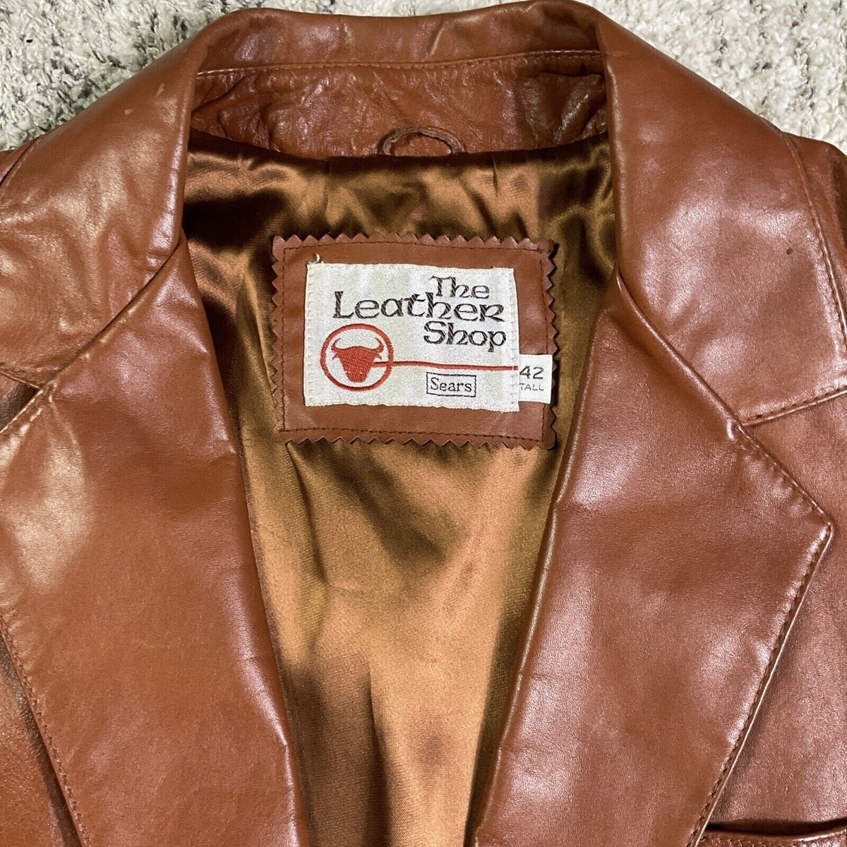 Vintage Men's Leather Jacket/Coat Sears The Leather Shop size 42