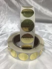 Hallmark Embossed Gold Foil Seals 1" Diameter Gold Crown 1000 Sticker Roll