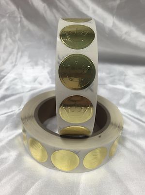 Hallmark Embossed Gold Foil Seals 1'' Diameter Gold Crown 1000 Sticker Roll
