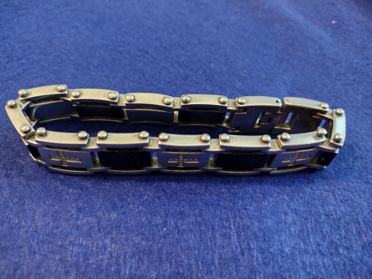 Mens stainless steel diamond bracelet sale