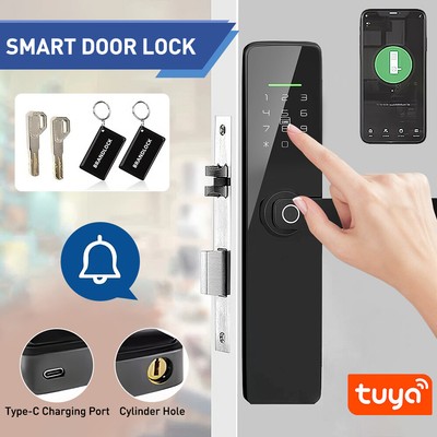 Elektronisches Türschloss Tuya APP Bluetooth Türöffner Fingerabdruck Schloss NEU