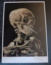 postcard art Skull with a Burning Cigarette Vincent Van Gogh unposted