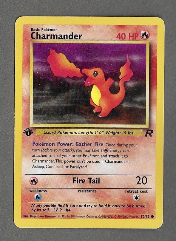 1st Edition CHARMANDER 50/82 Non Holo Team Rocket Pokemon Card | eBay