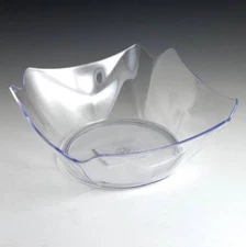 Crystalware 8 Inch Clear Plastic Flower Serving Bowl Tableware Party Supples