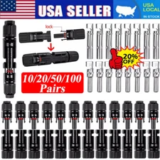 100 Pairs Male Female Wire Cable Connector Set Solar Panel Waterproof Connectors