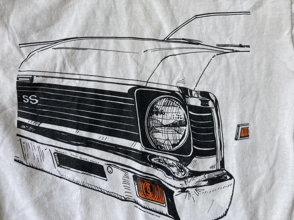 Camiseta vintage Chevrolet Nova SS 1972 doble cara. Camisa Chevy Nova SS. Nova SS Foto 4 de 4