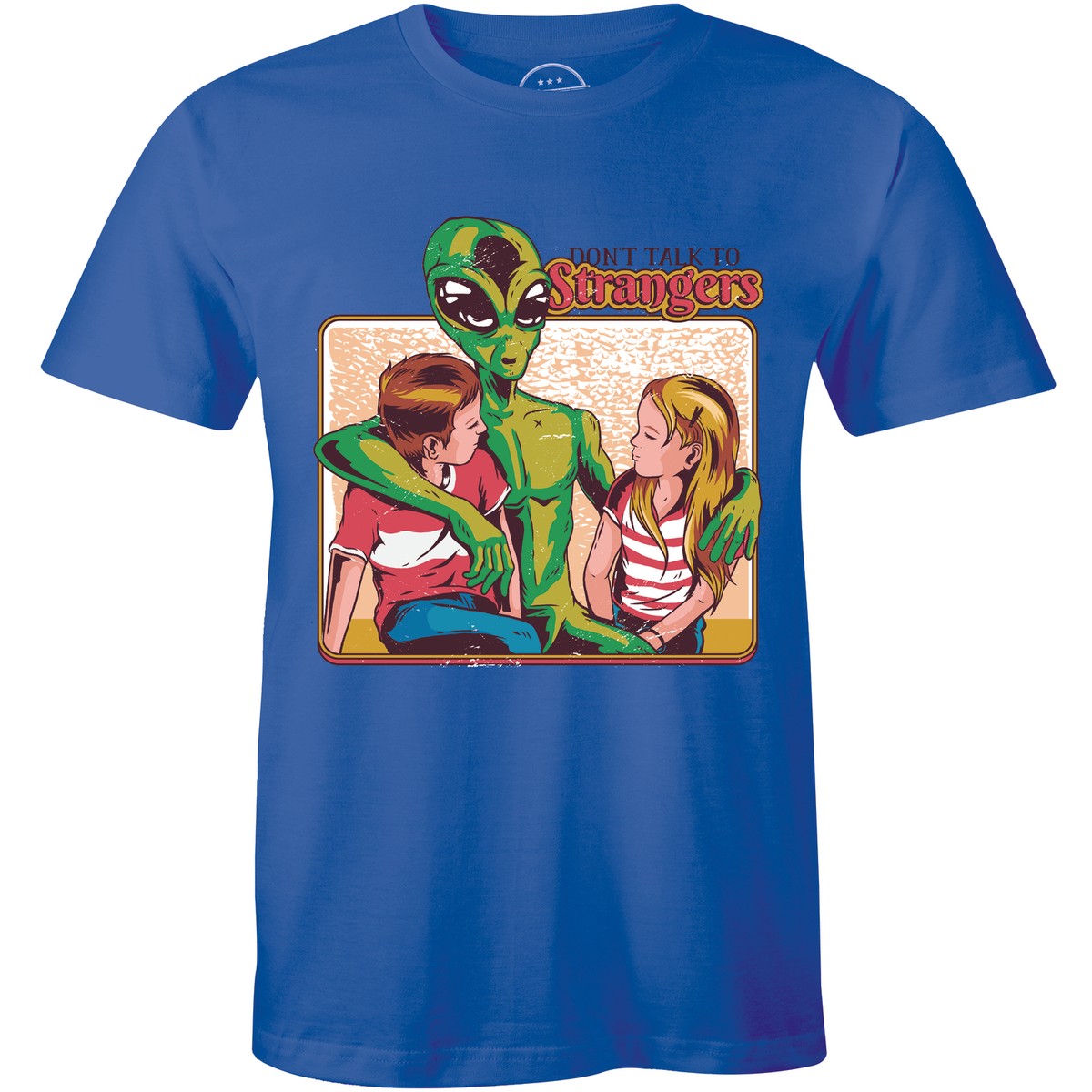 Don't talk to Stranger Funny Ufo Green Alien Retro Vintage Men's T