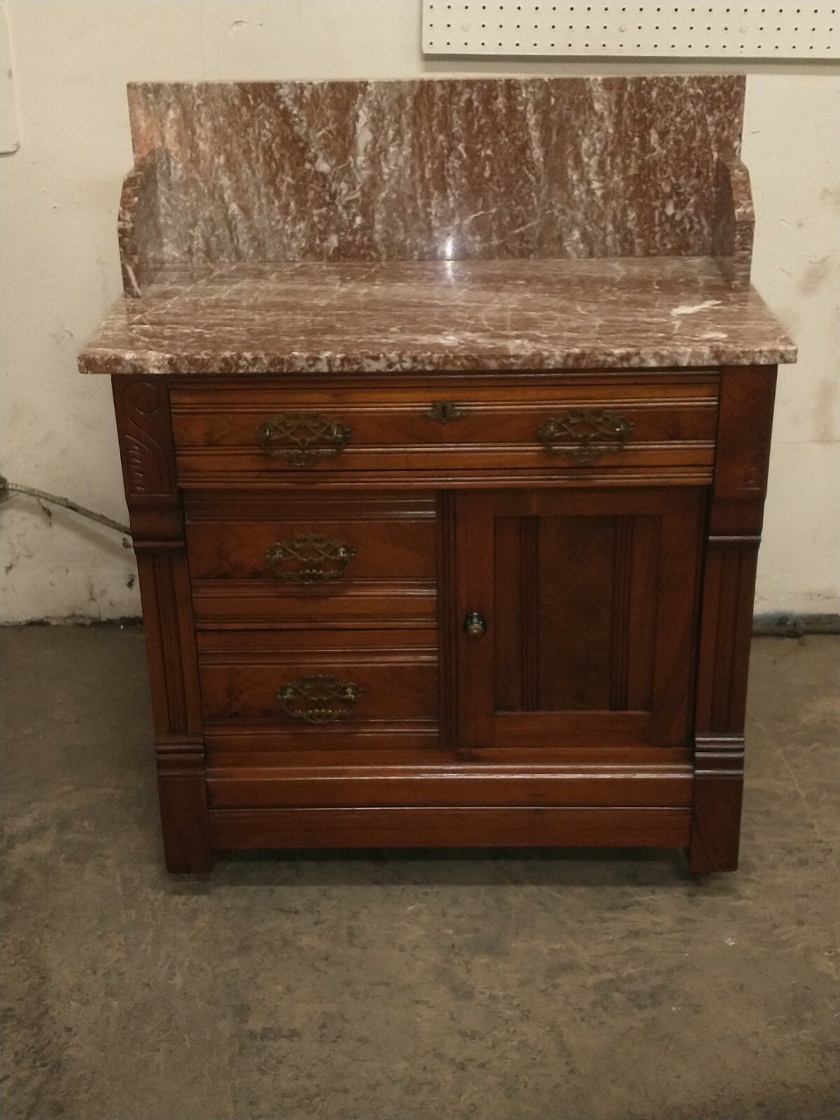 VICTORIAN WALNUT 3 PIECE MARBLE TOP BEDROOM SET Original Finish and