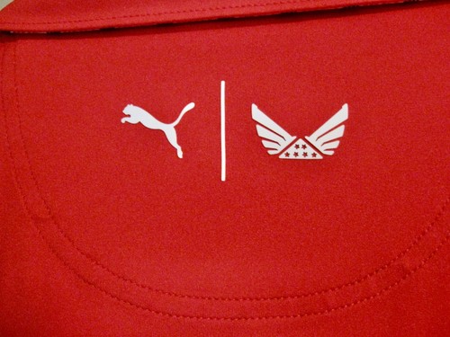 Polo uomo America FOLDS OF HONOR Puma Volition rossa militare golf nuova con etichette taglia LG - Foto 7 di 13