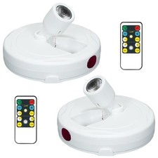 2 Pack Wireless LED Spotlight Battery Operated Picture Lights w/ Remote Control
