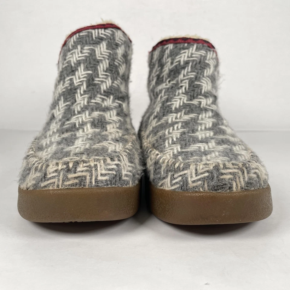 Sanuk Bonitos Zapatos Botah Para Mujer Talla 9 Gris Botín Zapatillas Sherpa Forradas Sin Cordones Foto 3 de 4