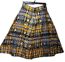 Vintage Guatemalan Handwoven Cotton Ikat Skirt Colorful Festival Boho Hippie XS
