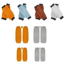 1Pair Leather Welding Sleeves Heat Flame-Resistant Arm Protection Thicken Sleeve