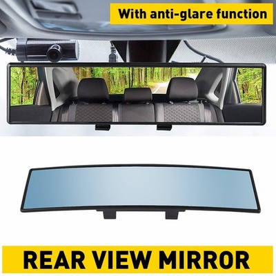 ABS+HD mirror 270MM Universal Interior On Clip Rear View Curved Blue Tint Mirror