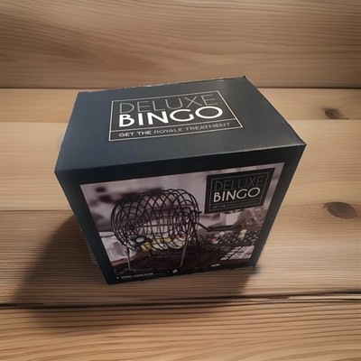 Deluxe Bingo Game Set Metal Cage with Calling Board 50 Cards 300 Chips 75 Balls