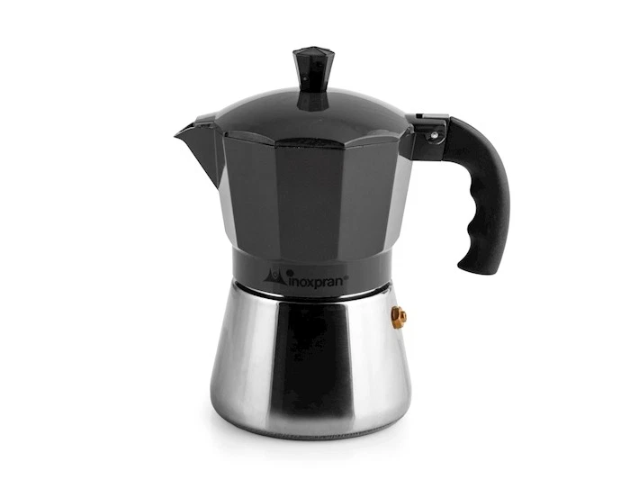 Caffettiera in alluminio con caldaia in acciaio inox inoxpran tazze tre antracit - Imagen 1 de 1