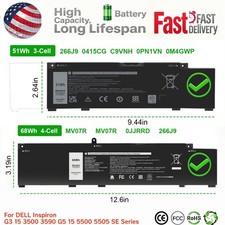 MV07R/266J9 Battery For DELL Inspiron G3 15 3500 3590 G5 15 5500 5505 SE Series