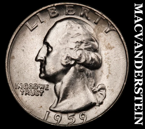 1959-D Washington Quarter- Silver- Choice Gem Brilliant Uncirculated+++ #J2302