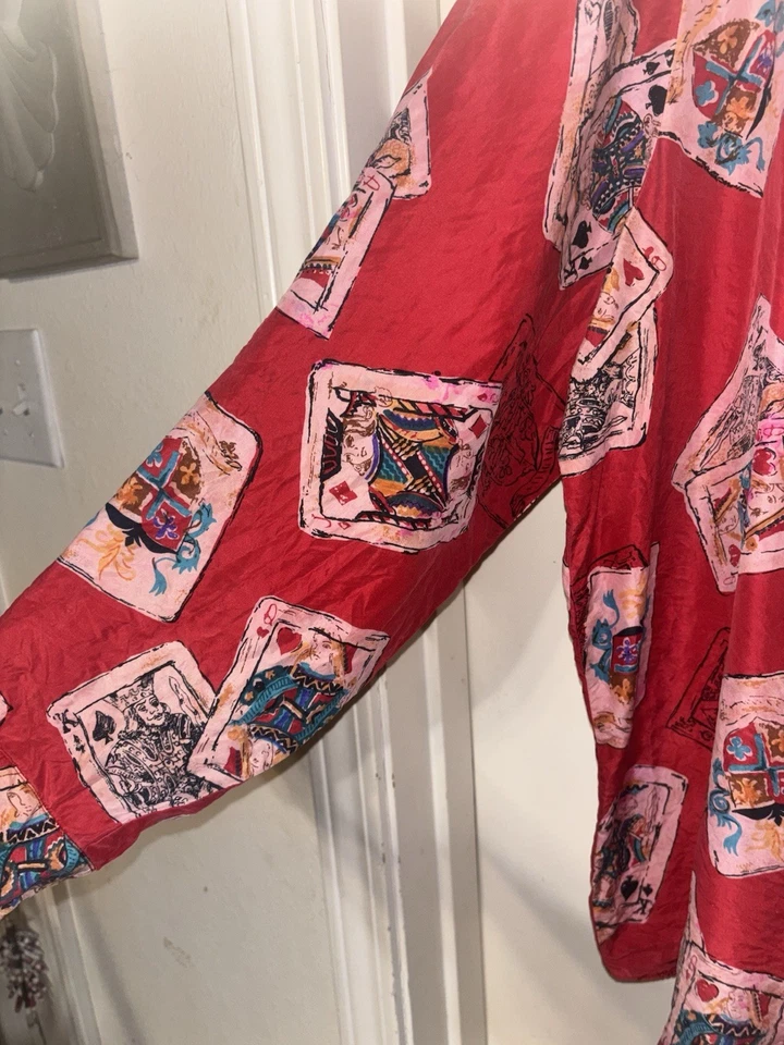 复古 Diane Von Furstenberg The Color Authority 真丝衬衫/衬衫 2x-3x 卡 — 第 4/4 张图片