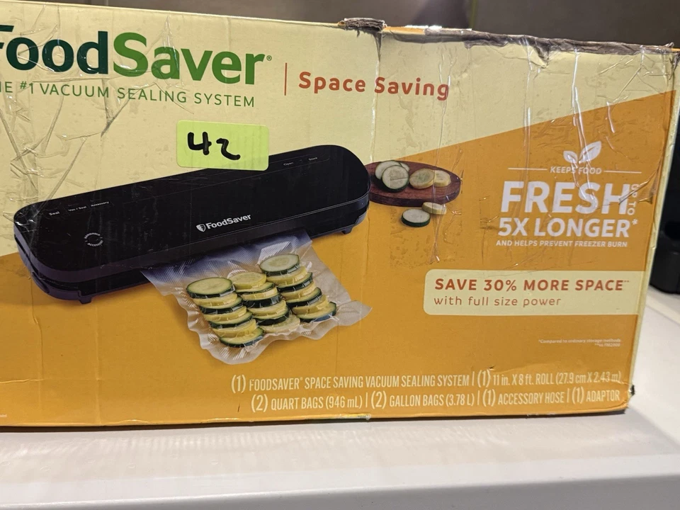 FoodSaver Sellador al vacío Sistema de ahorro de espacio Caja abierta Juego completo Foto 2 de 4