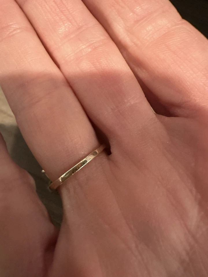 Anillo Citrino Oro 10K Talla 6 Banda Fina Piedra Rectangular Foto 4 de 4