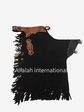 100% Soft Suede Leather Floral Tooled Chaps/Chinks for Adults (Free Shipping)