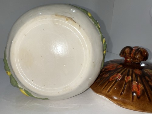 Vintage Arnels Mushroom Canister Set Of 2 With Lids, Rare Mcm 1970s Ceramic - Picture 16 of 23