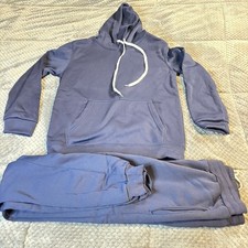 Navy Blue Hoodie and Joggers Sweatsuit Matching Set Two Piece Lounge Set