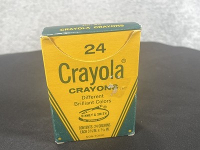 Vintage Crayola Crayons 24 Count Box Binney & Smith USA Complete Set