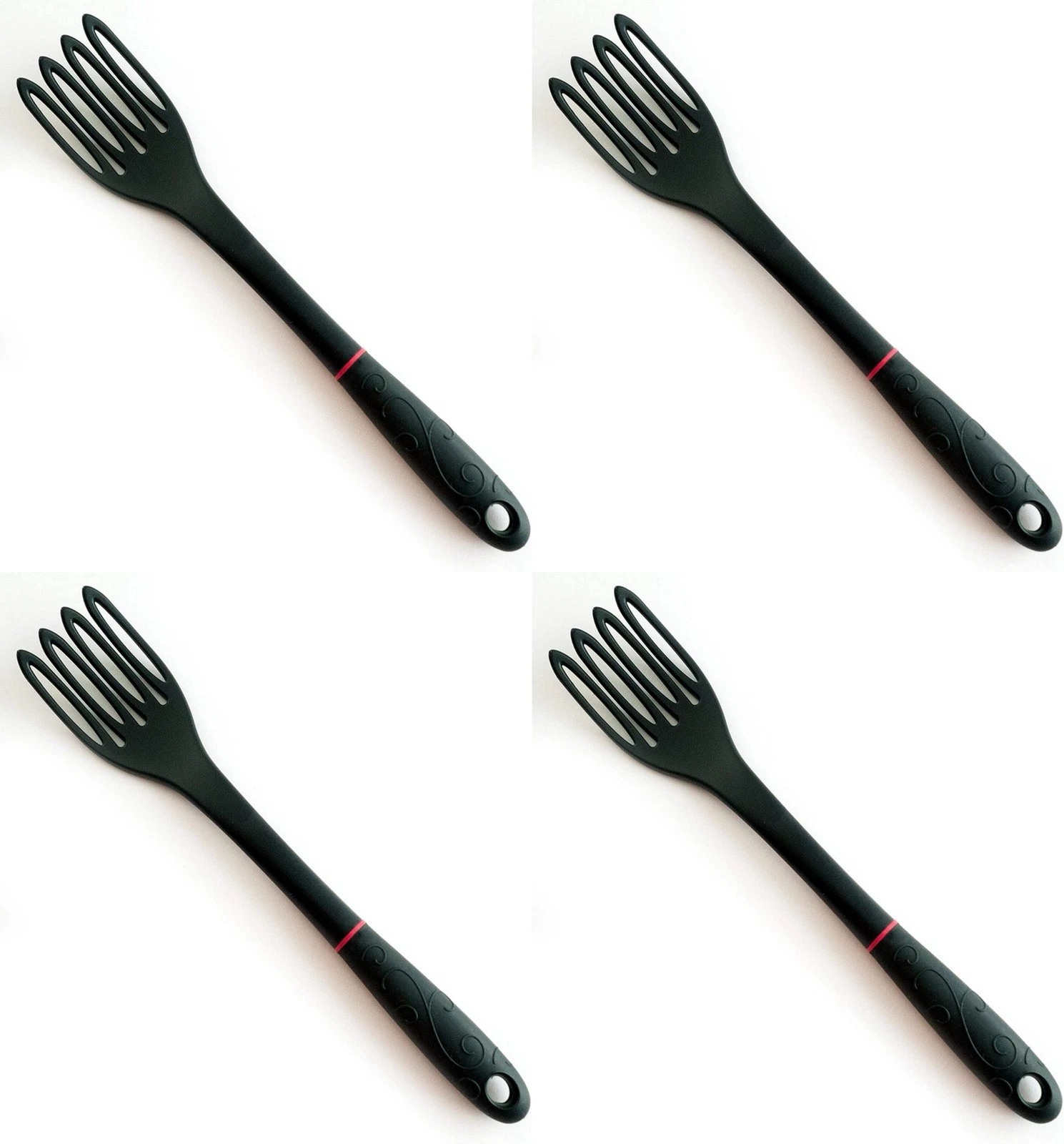Norpro Grip-EZ "Fiskie" Fork Whisk w/ Santoprene Handle, 11" - Black (4-Pack)