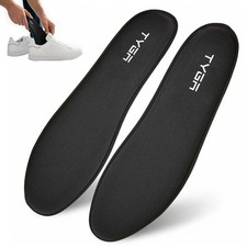 TYGA Memory Foam Comfort Insoles for Men & Women, Shock Absorbing, Black