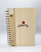 Denik Mountain Sunrise Sprial Bound Wooden Notebook 130 Lined PGS 8 3/4X 6.125”