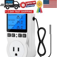 Digital Thermostat Controller - Plug-in Temperature Controller for RVs, Repti...