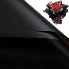20 Sheets Black Flower Wrapping Paper, Florist Bouquet DIY Craft Fresh Flower