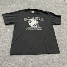 NFL Team Apparel T-Shirt Mens Size L Black Raiders Football Helmet Graphic Tee