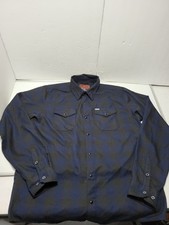 Dixxon Flannel 'Midnight 10Yr' Size XL Tall Black Pearl Snap Plaid Shirt U6
